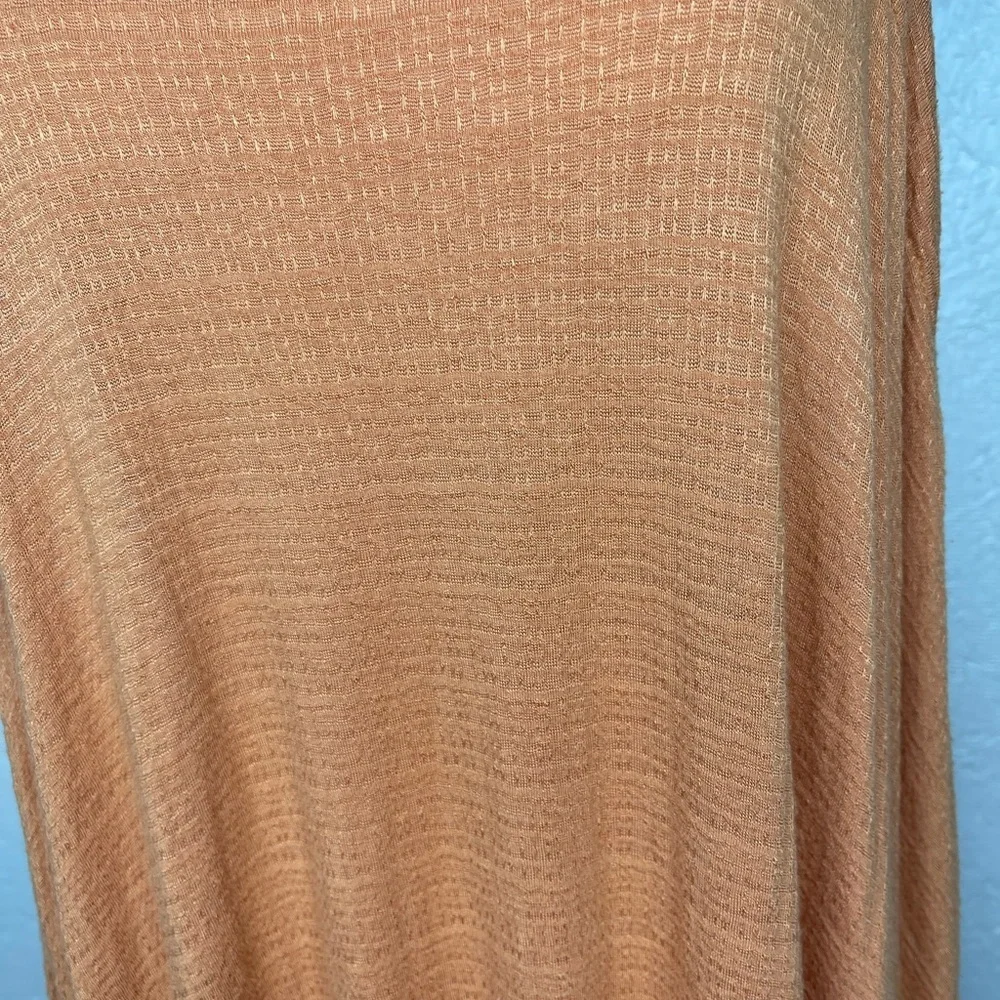 Boho Flowy Orange Spaghetti Strap Midi SunDress Summer Resort Beach Vacation Lg